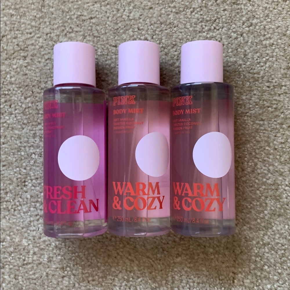 PINK Victoria's Secret Fresh & Clean and Warm & Cozy Body Mists